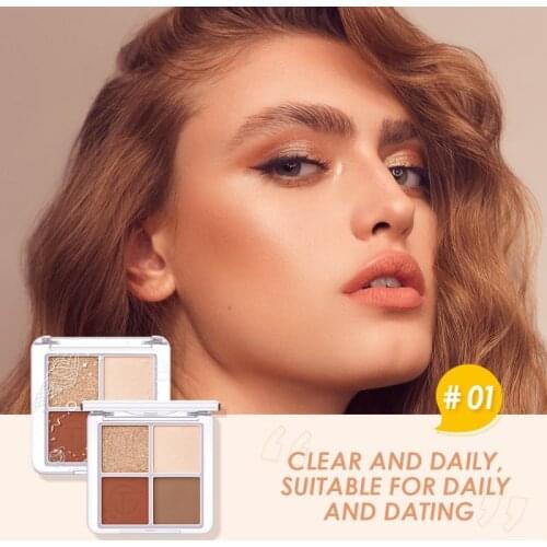 Four-color Eyeshadow Pearlescent Matte Earth Color Eyeshadow Palette Easy To Color For Novices No Makeup TSLM1
