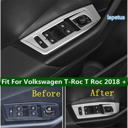 Lapetus Door Handle Holder Window Lift Button Switch Decoration Panel Cover Trim Fit For Volkswagen T-Roc T Roc 2018 - 2021