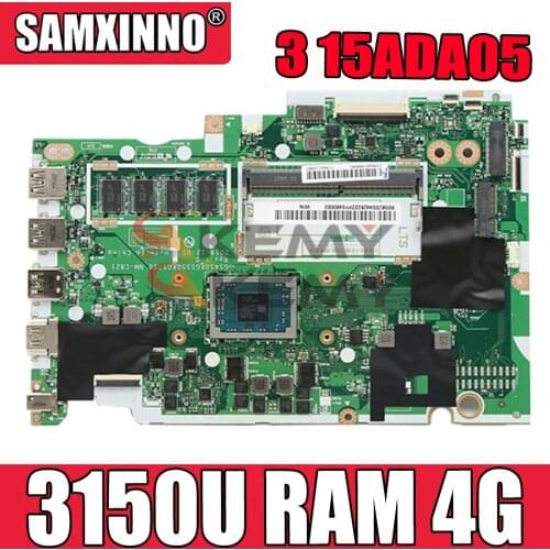 For Lenovo IdeaPad 3 15ADA05 laptop motherboard GS450 & GS550 & GS750 NM-C821 motherboard with CPU 3150U RAM 4G 100% test