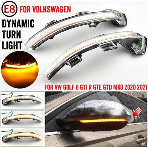 For VW Volkswagen Golf 8 GTI R GTE GTD MK8 2020 2021 Car LED Dynamic Turn Signal Light Side Mirror Sequential Blinker Indicator
