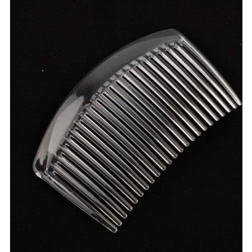 100pcs 8.5x5cm handmade comb 23 tooth plastic headwear hair accessories women transparent white clear plastic hair comb findings