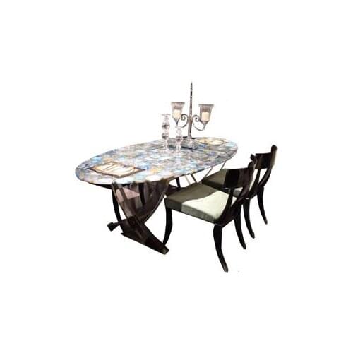Italian oval agate dining table and chair combination post modern marble table simple board for 6 people