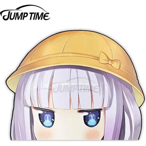 JumpTime 13 x 12 cm Funny Kanna Kamui Kobayashi San Chi No Maid Dragon Peeker Big Head Car Stickers Decals Vinyl DIY Car Wrap