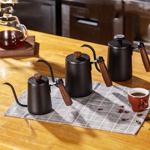 Drip Kettle 600ml Coffee Tea Pot Non-stick Coating Food Grade Stainless Steel Gooseneck Drip Kettle Swan Neck Thin Mouth