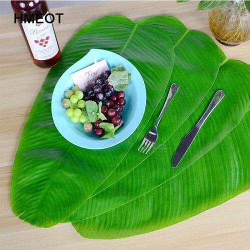 58cm High Quality Hawaiian Banana Leaf Table Mat Simulation Plants Green Leaves Living Room Desktop Wall Home Decor Fake Plants