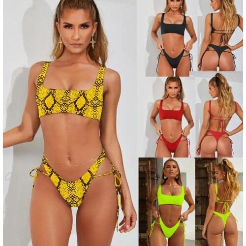 Sexy High Waist Bikini Swimwear Women Push Up Swimsuit Bandage Bikini Set Brazilian Summer Beach Bathing Suits Female Biquini