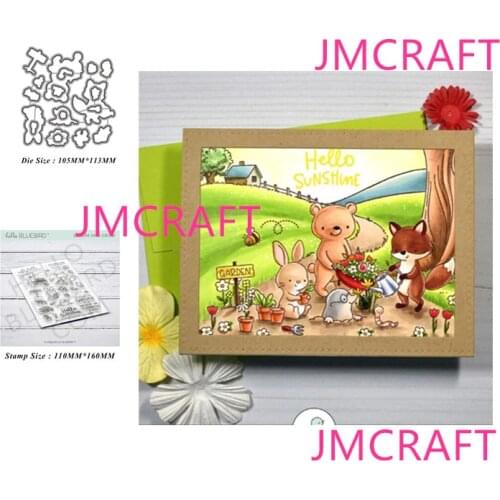 Animal Planting Flowers Metal Cutting Dies Stencils Stamp for DIY Scrapbooking Photo Album Decorative Embossing Paper DIY Cards