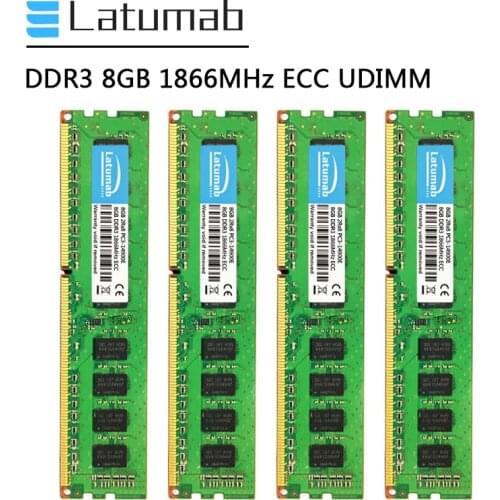 Latumab Memoria RAM DDR3 8GB 16GB 32GB 1866MHz Workstation Memory 240Pin ECC UDIMM PC3-14900E 1.5V ECC Unbuffered DDR3 RAM