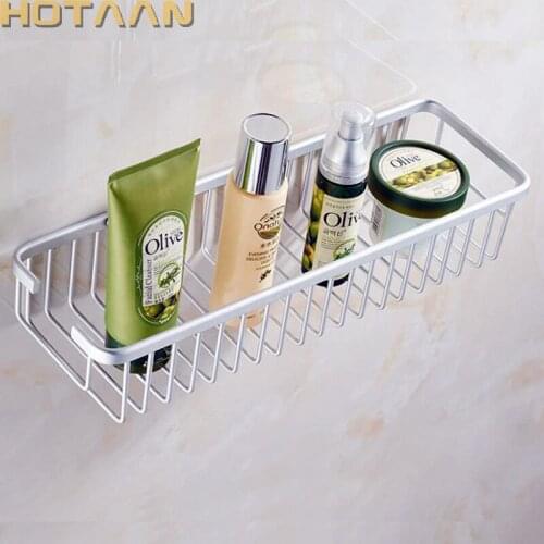 Free Shipping Wall Mounted Solid aluminum Bathroom Shower shampoo Shelf Basket Holder Fashion Single Layer YT-7004