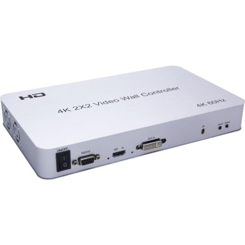 HDMI-Compatible 4K 2X2 Video Wall Controller V2.0 4K 60Hz Video Wall Processor DVI input support multy splicing modes