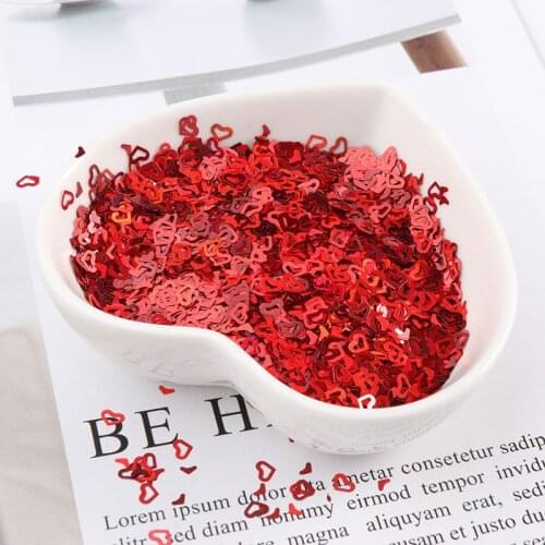 10g Pailette Ultrathin 4mm Hollow Heart Sequins PET Paillettes Laser Sequin for Nails Art Wedding Christmas Decoration Confetti