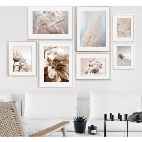 Reed Dried Flower Plant Dance Girl Nordic Posters And Prints Wall Art Canvas Painting Wall Pictures For Living Room Home Decor