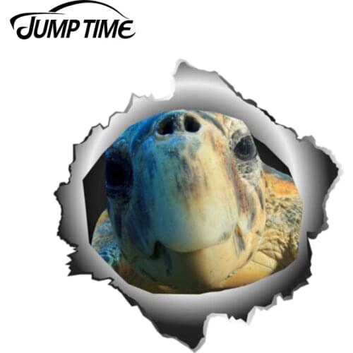 Jump Time 13cm x 12.8cm Ord Turtle Sticker Torn Metal Bumper Decal Funny Car Stickers Window Trunk Animal 3D Car Styling