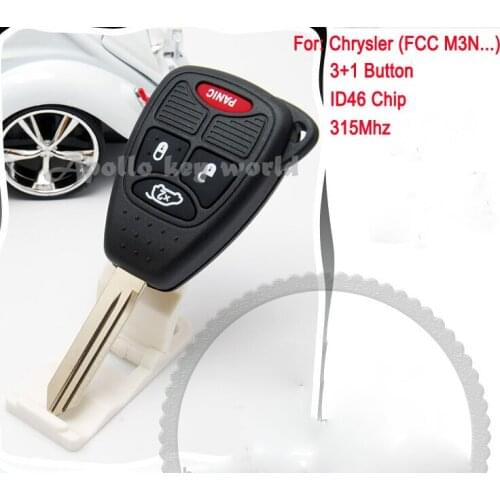3+1 Button Remote Key For Chrysler 300C With ID46 Chip 315 Mhz FCC M3N