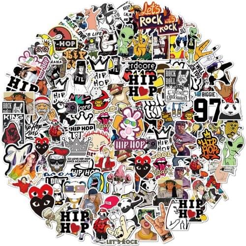 10/30/50/100PCS Rock Hip hop Graffiti Stickers DIY Skateboard Fridge Guitar Laptop Luggage Cool Waterproof Decals Sticker Kids