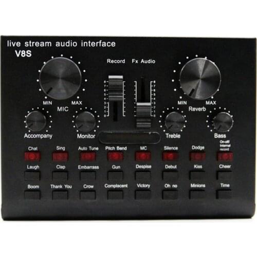 V8S Sound Card Live Drive Free Rechargeable Sound Card BT English Version for Guitar Accessories