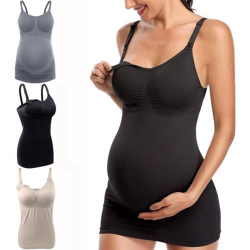 Breastfeeding Vest High Elastic Upper Button Buckle Maternal Nursing Bra Vest Nursing Underwear Premama Maternity Dresses