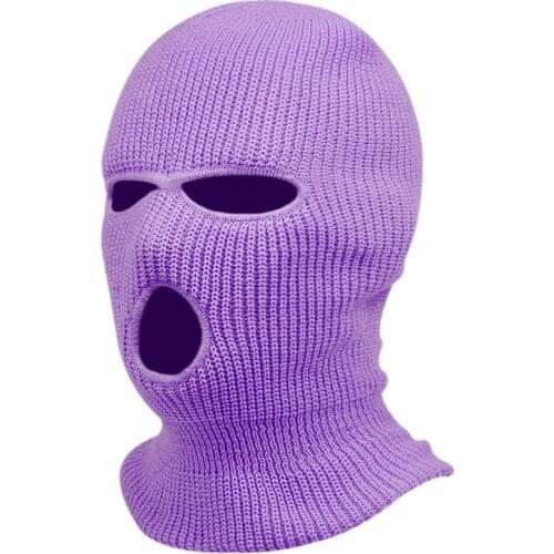 Winter Warm Unisex Hat Full Face Mask Ski Mask Hat Tactical Windproof Knit Candy Color Hat Outdoor Cycling Hat