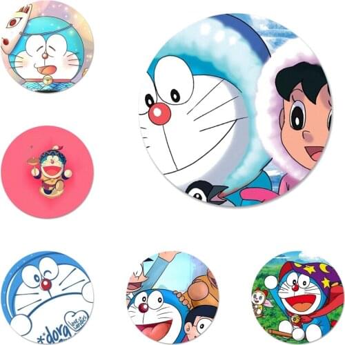 58mm Cartoon Doraemon Icons Pins Badge Decoration Brooches Metal Badges For Backpack Decoration