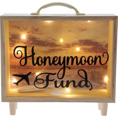 1Pc Wooden Table Decoration Wooden Home Piggy Bank Multifunction Desktop Decor