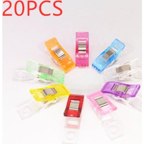 20pcs DIY Patchwork Job Foot Case Multicolor Plastic Clips Hemming Sewing Tools Sewing Accessories Crafts Sewing Clips Tools
