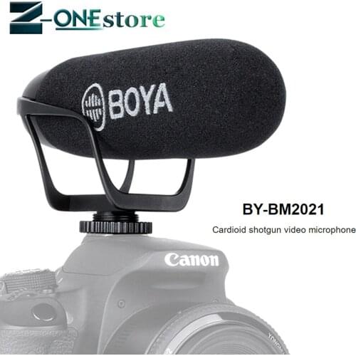BOYA BY-BM2021 Cardioid On Camera Microphone for DSLR Nikon Canon Camcorder Phone Microphone with 3.5MM TRS TRRS Cable Adapter