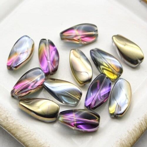 50 PCS 10*17mm Crystal Lampwork Bead Connector 7 Colors Hole Beads Loose Beads For Jewelry Making