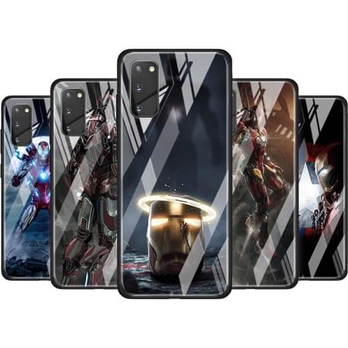 Marvel Iron Man Tempered Glass Cover For Samsung Galaxy S20 S10 S9 S8 S10E FE Ultra Plus Lite 5G Phone Case