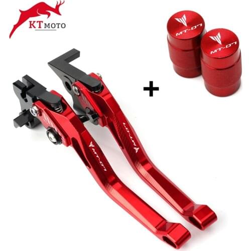 For Yamaha MT07 FZ07 MT 07 2014-2018 Latest high quality Motorcycles CNC Adjustable Brake Clutch Levers & Tire Valve caps Cover