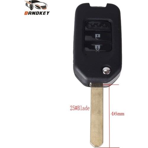 Dandkey 2 Buttons Modified Folding Flip Key Shell Case For Honda Accord Civic City Fit XRV Vezel Fob Replacement Key Cover