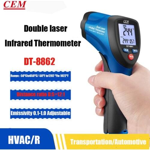 CEM DT-8862 DT-8863 DT-8865 Professional Efficient Infrared Thermometer Dual Laser Temperature Measuring Gun Fast Response
