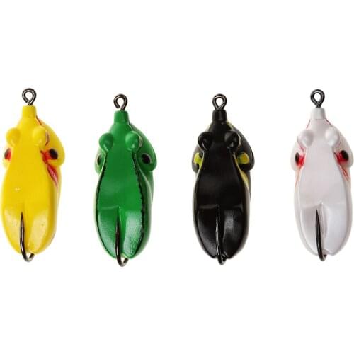 Simulation Soft Frog Fishing Lure Bait 3D Swimbait W/ Hook Bass Lure