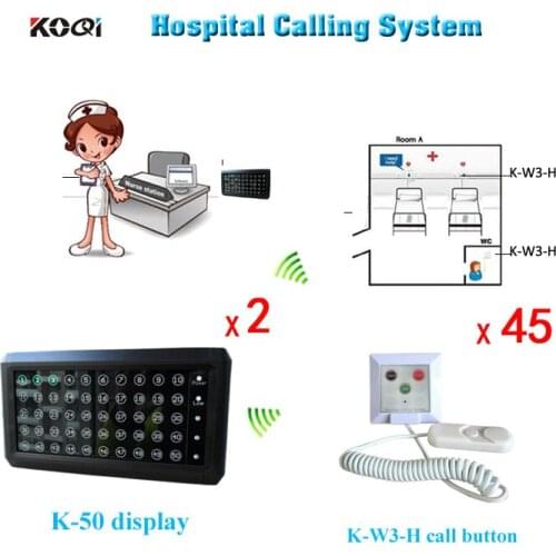 Clinic Paging System Of 2 Display For Nurse/Doctor And 45 Call Bell For Patient Cheapest Free Shipping Free