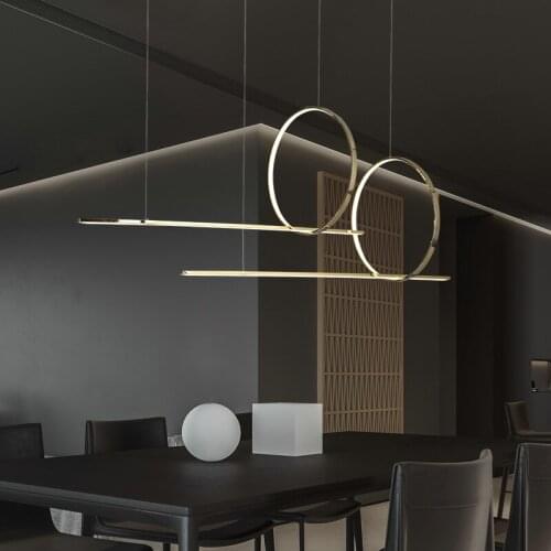 Chandelier simple strip post modern restaurant bar minimalist designer creative personality soft decoration lamps