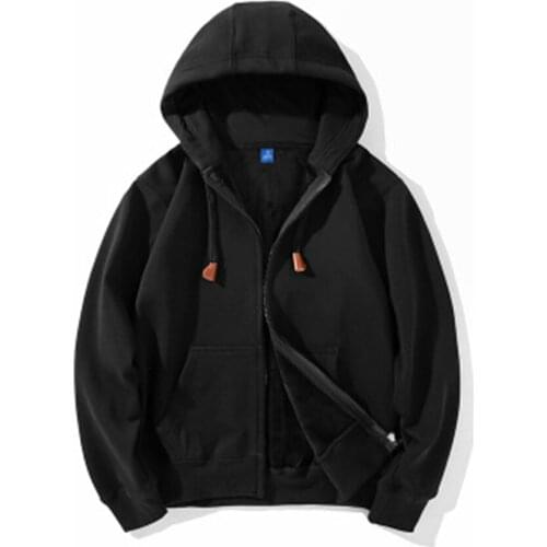 Fashion sport shirt neutral super soft hoodie mens casual blank Harajuku zipper Cardigan Street solid color sport shirt coat