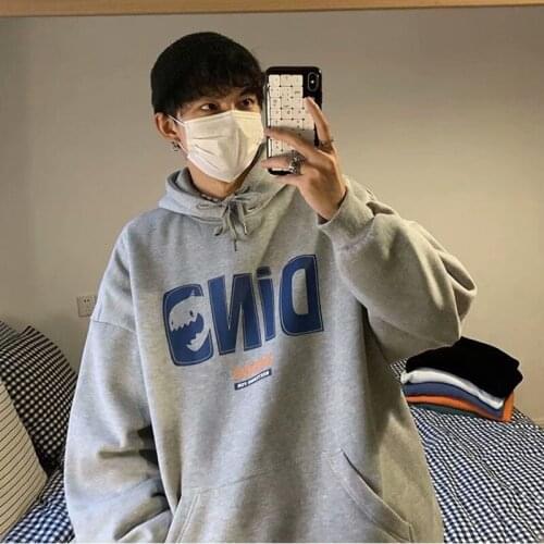 QRWR 2020 Autumn Winter New Hoodie Men Casual Fleece Warm Mens Hoodies Loose Harajuku Hooded Sweatshirt Streetwear High Quality