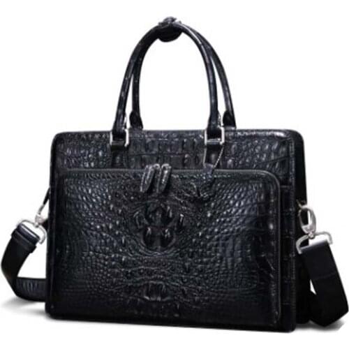 Xige crocodile men briefcase male Commercial package handbag crocodile leather The computer One shoulder Across men bag