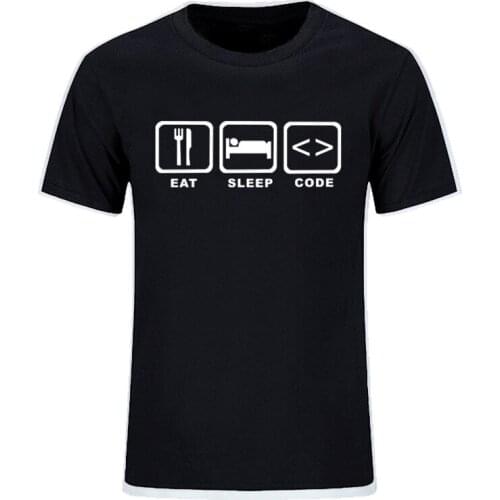 Eat Sleep Code Programming JAVA HTML Comedy New Summer T-shirt Funny Programmers T Shirt Men Short Sleeve Top Tees EU Size