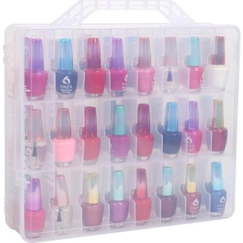Empty Nail Polish Storage Box Equipment For Nail Oil Storage Lattice Storage Rack Double Box Sided Box Portable 48 U1D6