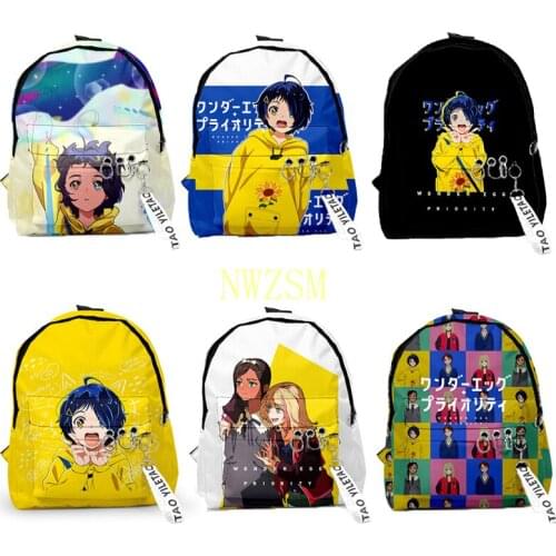 Wonder Egg Priority Cosplay School Bags Ohto Ai Momoe Sawaki Backpack Canvas Bag Girls Travel Bag Mochila Notebook Bags Boys