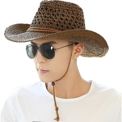 Panama Hat Summer Sun Hats for Women Man Beach Straw Hat for Men UV Protection Cap chapeau femme cowboy hat 2020 Maershei
