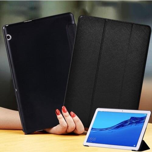 For Huawei MediaPad T3 10 9.6" /MediaPad T5 10 10.1" Anti-fall and Dust-proof PU Leather Tablet Folding Stand Case+Free Stylus