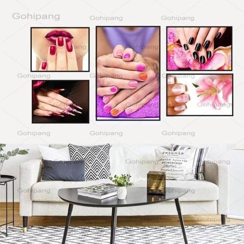 Modern Sexy Nail Salon Colorful Home Decor Wall Art Nordic Canvas Painting Figure Print Poster Girl Bedroom Living Room Picture