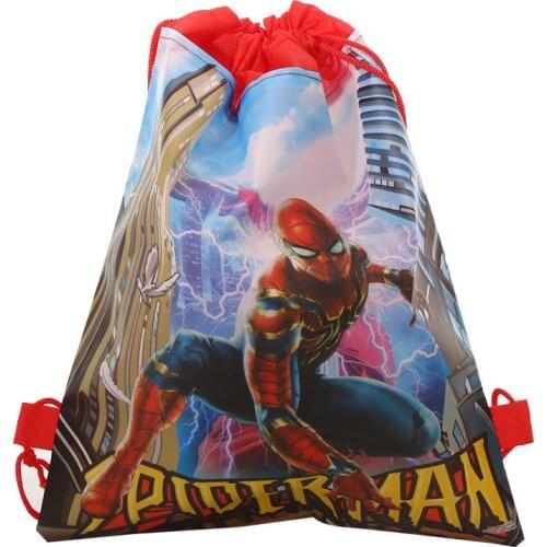 Disney Marvel Storage Bag Spiderman Frozen Anime Action Figure Bag Avengers Non-woven Fabric Backpack Toys Party Kids Gifts