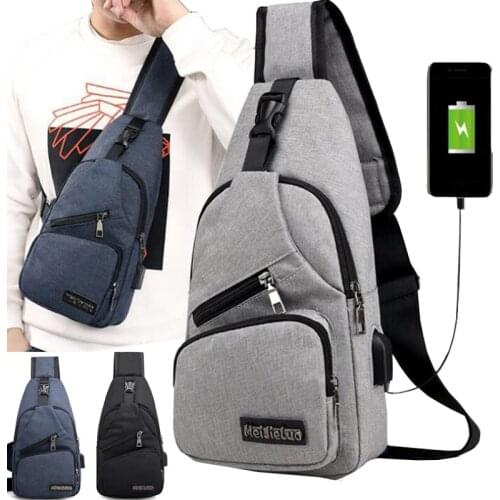 Male Shoulder Bags USB Charging Crossbody Bags Men Anti Theft Chest Bag School Summer Short Trip Messengers Bag 2020