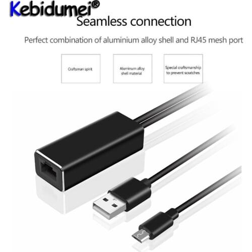 Kebidumei UniversalTV Stick HD 480 Mbps Micro USB2.0 To RJ45 Ethernet Adapter 10/100 Mbps For Fire TV