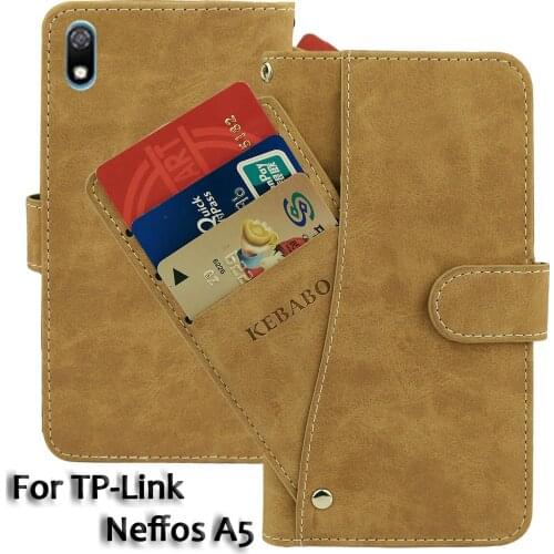 Vintage Leather Wallet TP-Link Neffos A5 Case 5.99" Flip Luxury Card Slots Cover Magnet Phone Protective Cases Bags