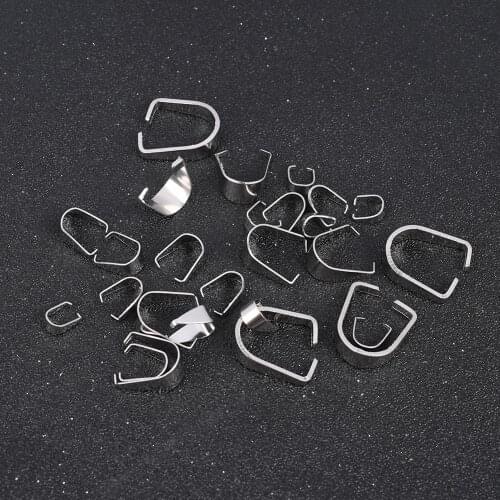 10-100Pcs Stainless Steel Pendant Pinch Bails Clasps DIY Jewelry Accessories Hooks Clips Connector For Jewelry Making Supplies