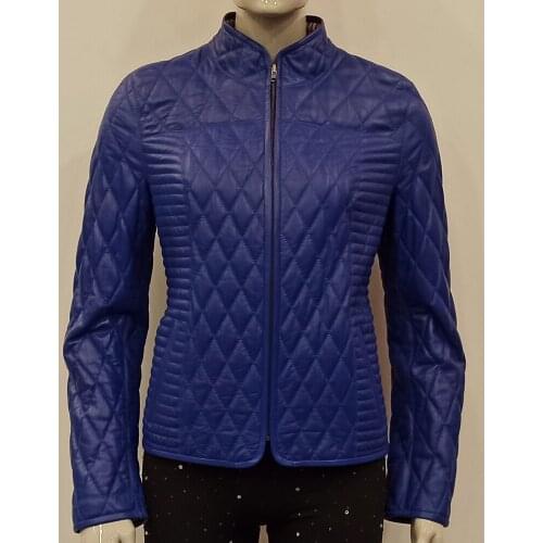 Women Spring Genuine Leather Sax Blue Jacket %100 Real Sheepskin Coat 2021 New Fashion Casual Female Double-Sided Outerwear