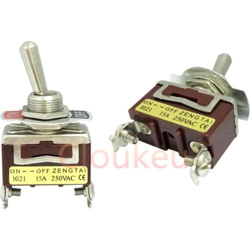E-TEN1021 12MM Brown 2Pin/2File ON-OFF Rocker switch Toggle Switch 15A250V